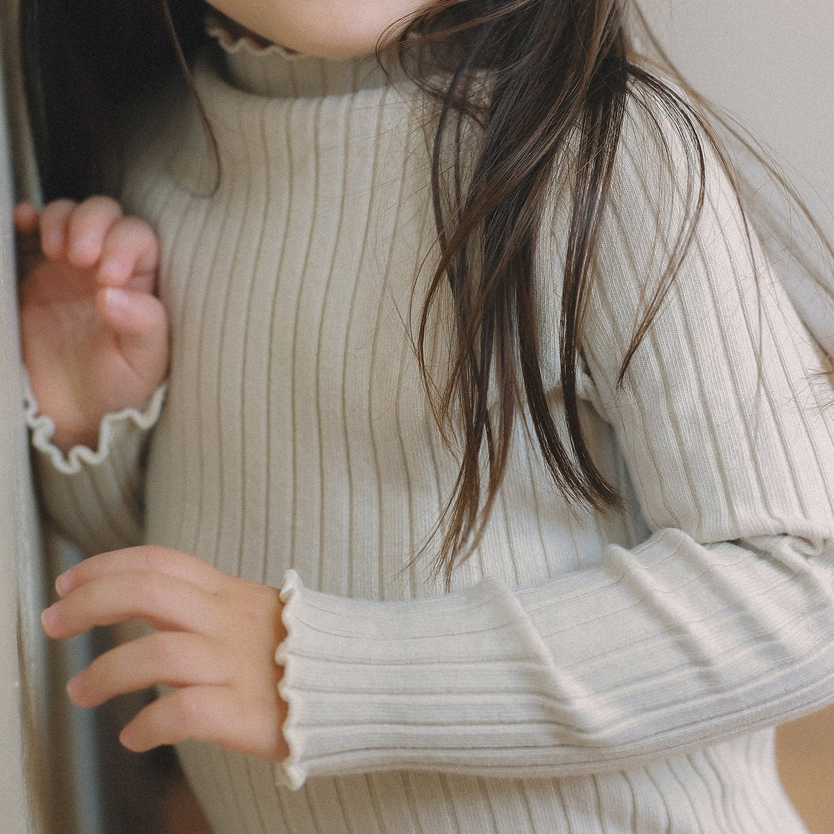 Mock Neck Ribbed Tee