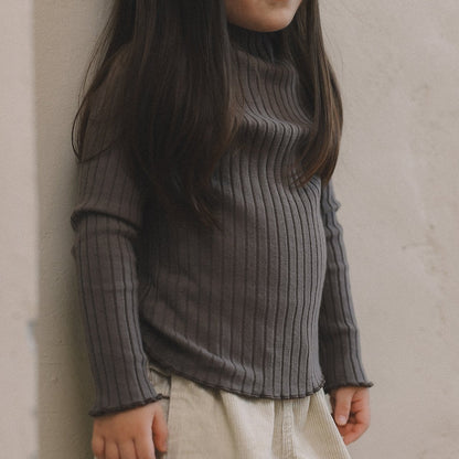 Mock Neck Ribbed Tee