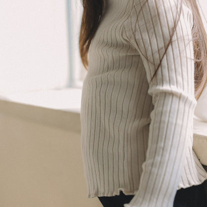Mock Neck Ribbed Tee