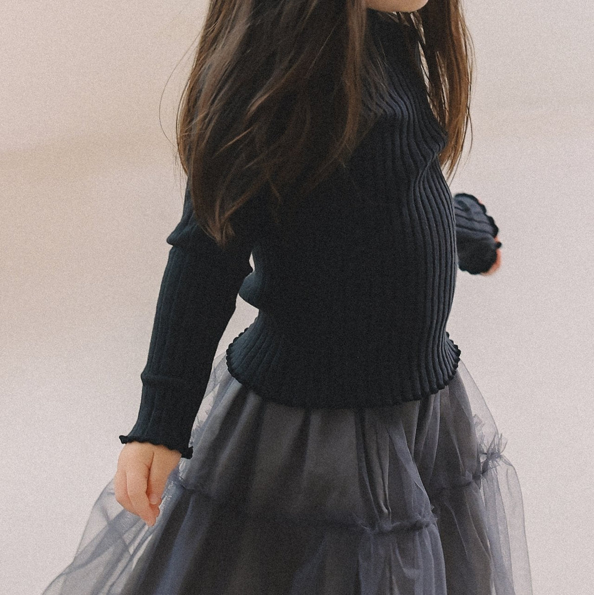 Mock Neck Ribbed Tee